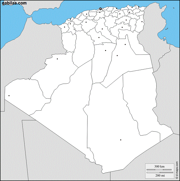 خريطة الجزائر بالمدن كاملة صماء