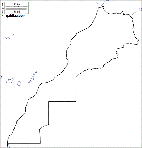 خريطة المغرب بالمدن كاملة صماء