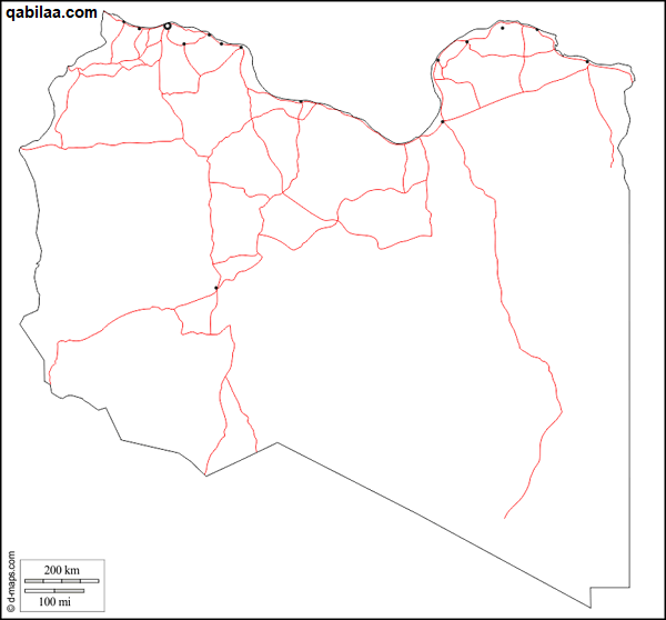 خريطة ليبيا بالمدن كاملة صماء